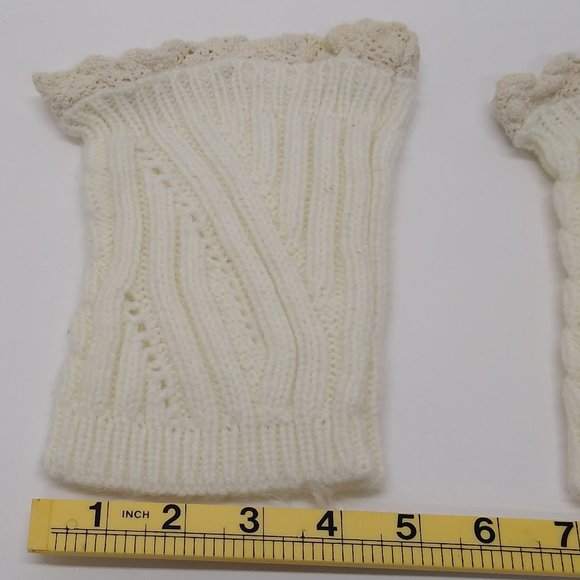 Boot Socks Footless Shin/Leg Warmers Cable Knit Crocheted  Homemade from design - Picture 6 of 7